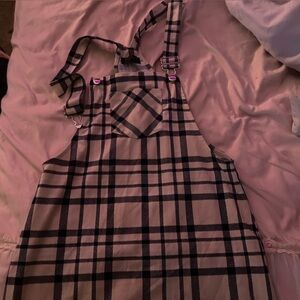 Plaid Suspender Skirt